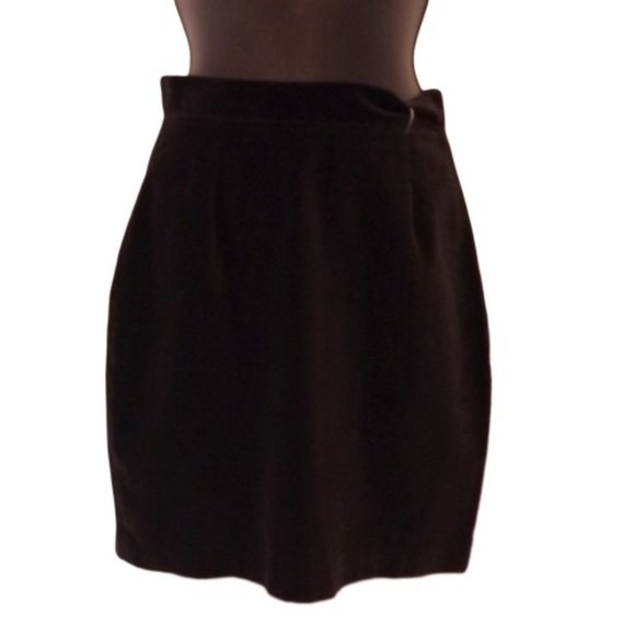 Esprit Sport Y2K Black Velvet Pencil Skirt- Sz. Sm/38 - Picture 1 of 3